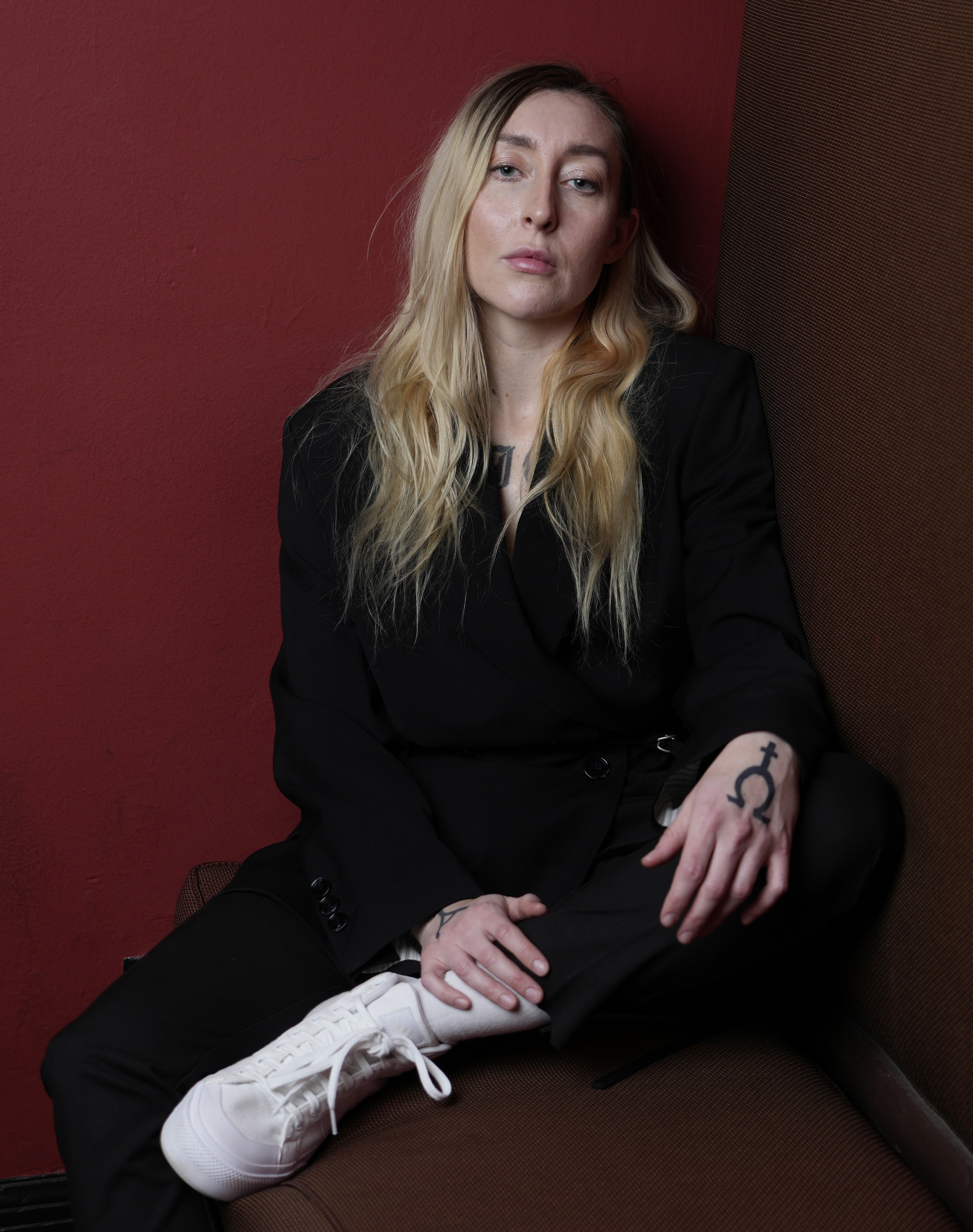 Singer/songwriter Kristin Hayter poses for a portrait before a concert at The Masonic Lodge at Hollywood Forever, Friday, Feb. 16, 2024, in Los Angeles. (AP Photo/Chris Pizzello)