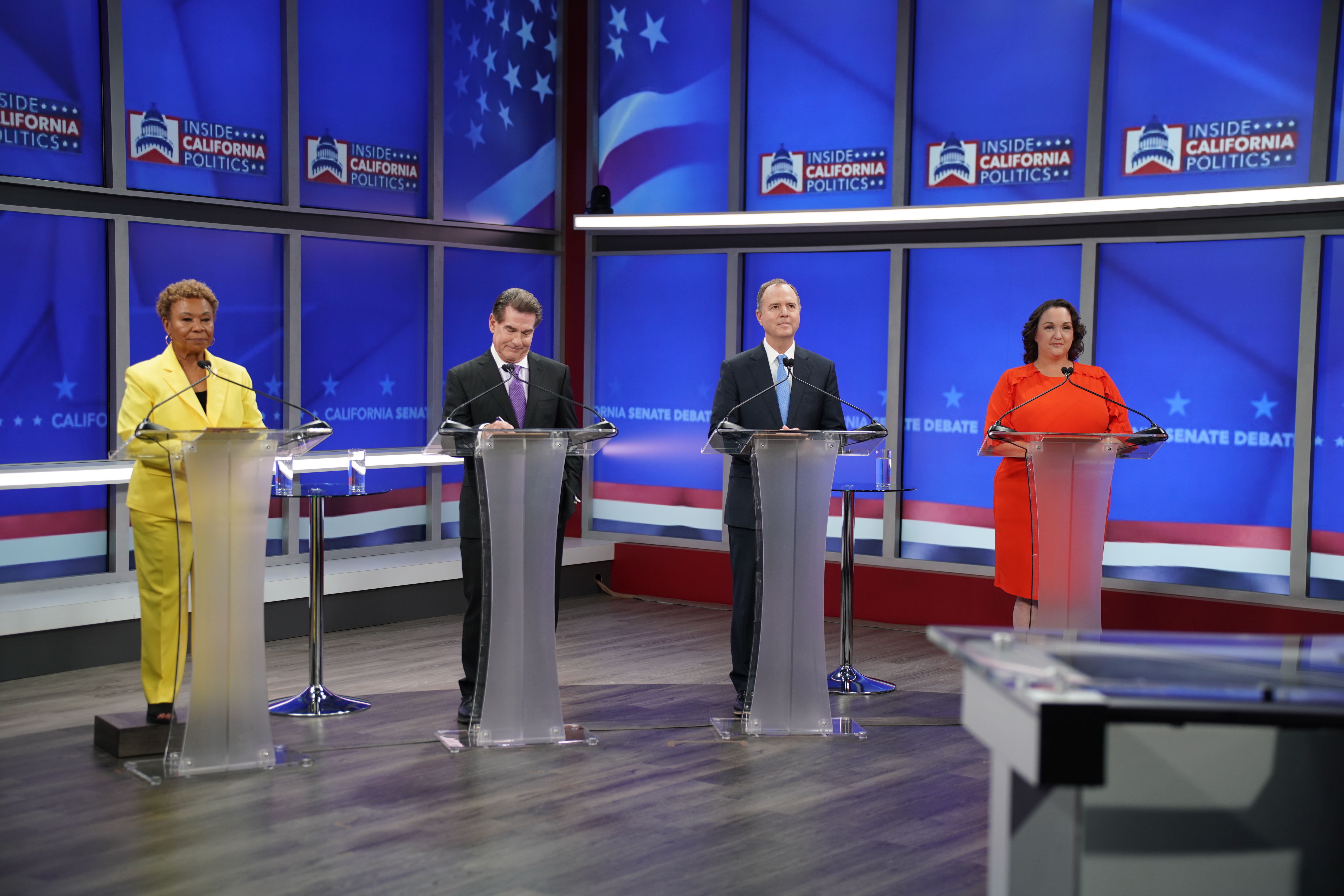 The four candidates for California's U.S. Senate seat sparred during a debate hosted by Nexstar and Inside California Politics on Feb. 12, 2024. (Nexstar)